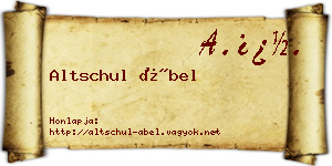 Altschul Ábel névjegykártya